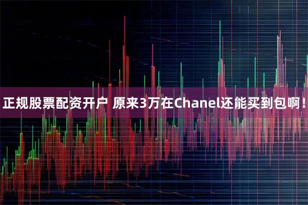 正规股票配资开户 原来3万在Chanel还能买到包啊！